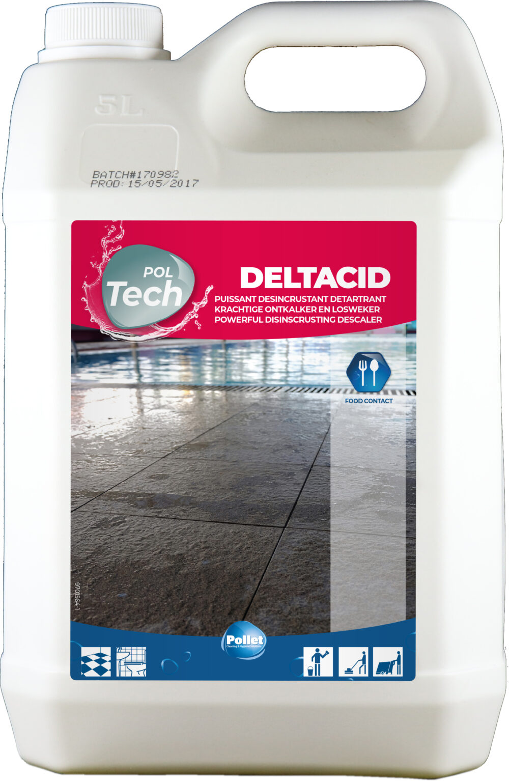 PolTech Deltacid 5 L – киселинен препарат за почистване след ремонт